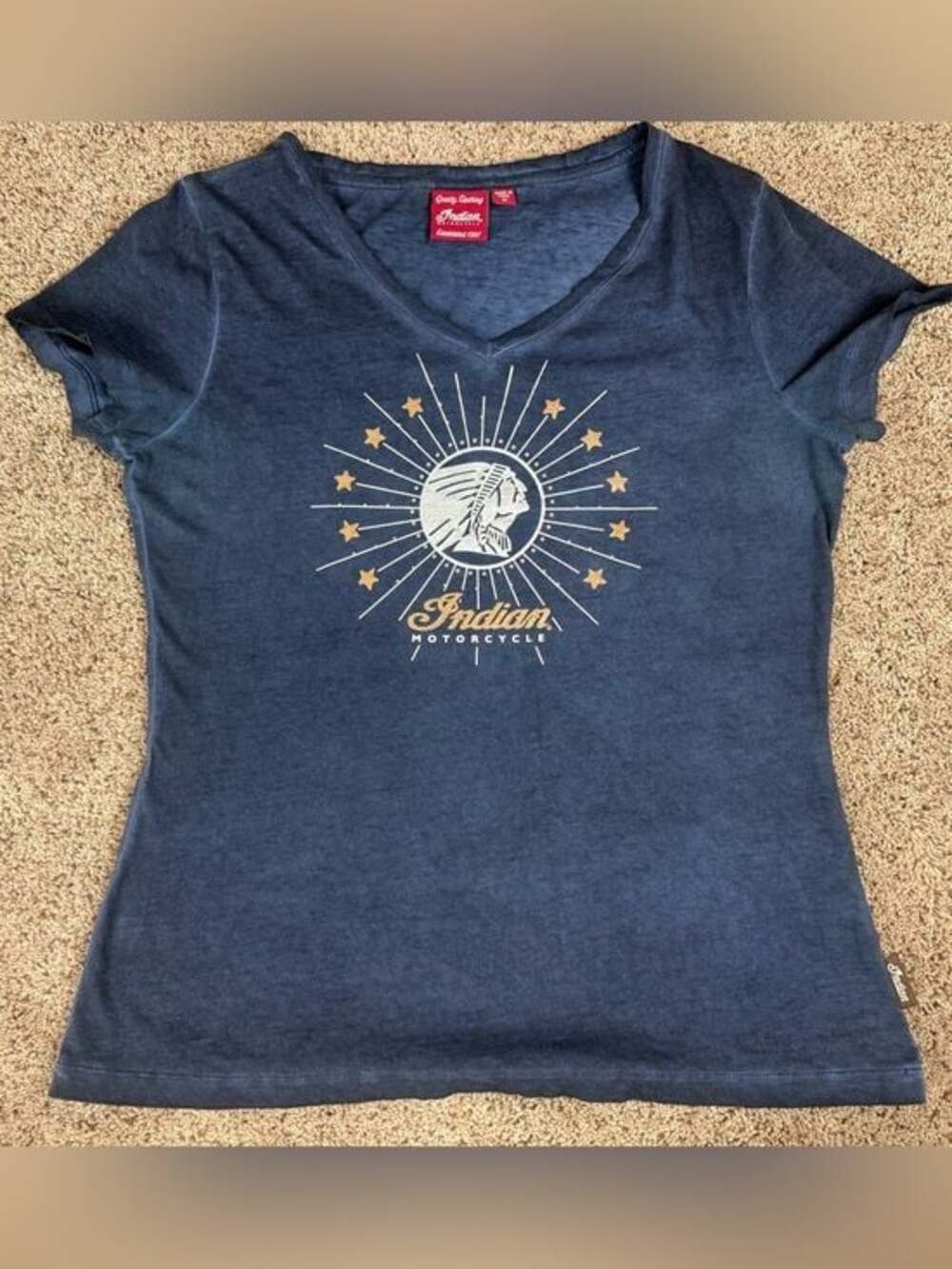 Indian Motorcycle Navy Graphic V-Neck Tee